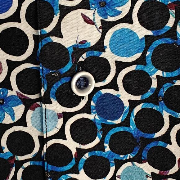Robert Graham Button Front Shirt XL Circle Floral Print Contrast Flip Cuffs - Picture 7 of 12